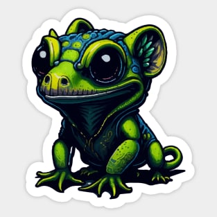 Gamer's Perfect Illustration - Cute Colorful Gekko Sticker